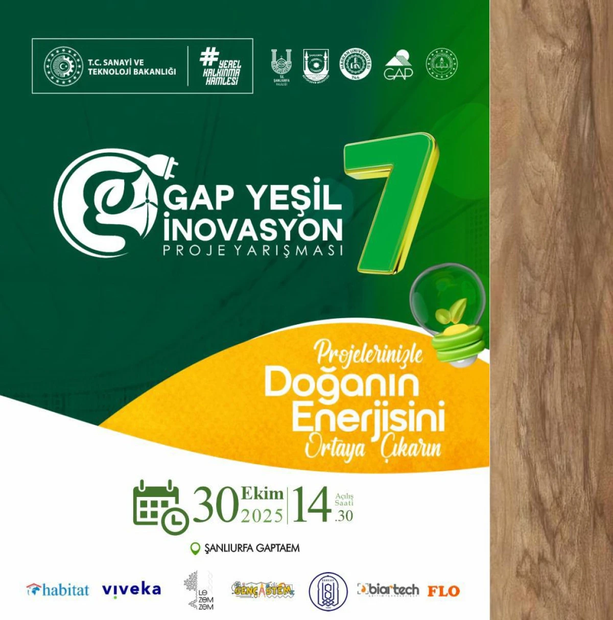 GAP Yeşil İnovasyon Proje Yarışması Şanlıurfa’da başlıyor