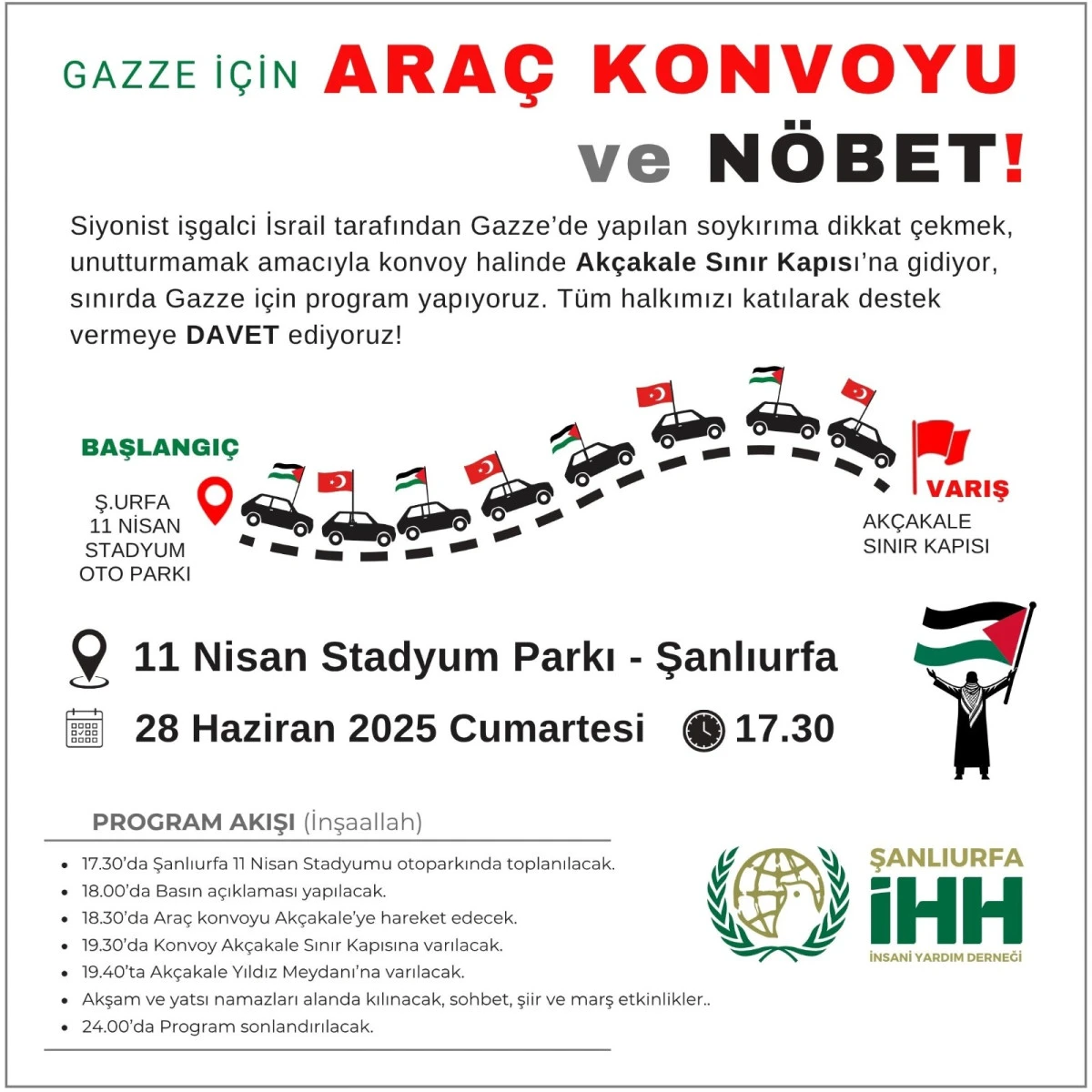 GAZZE İÇİN SINIRDA ARAÇ KONVOYU ve NÖBET!