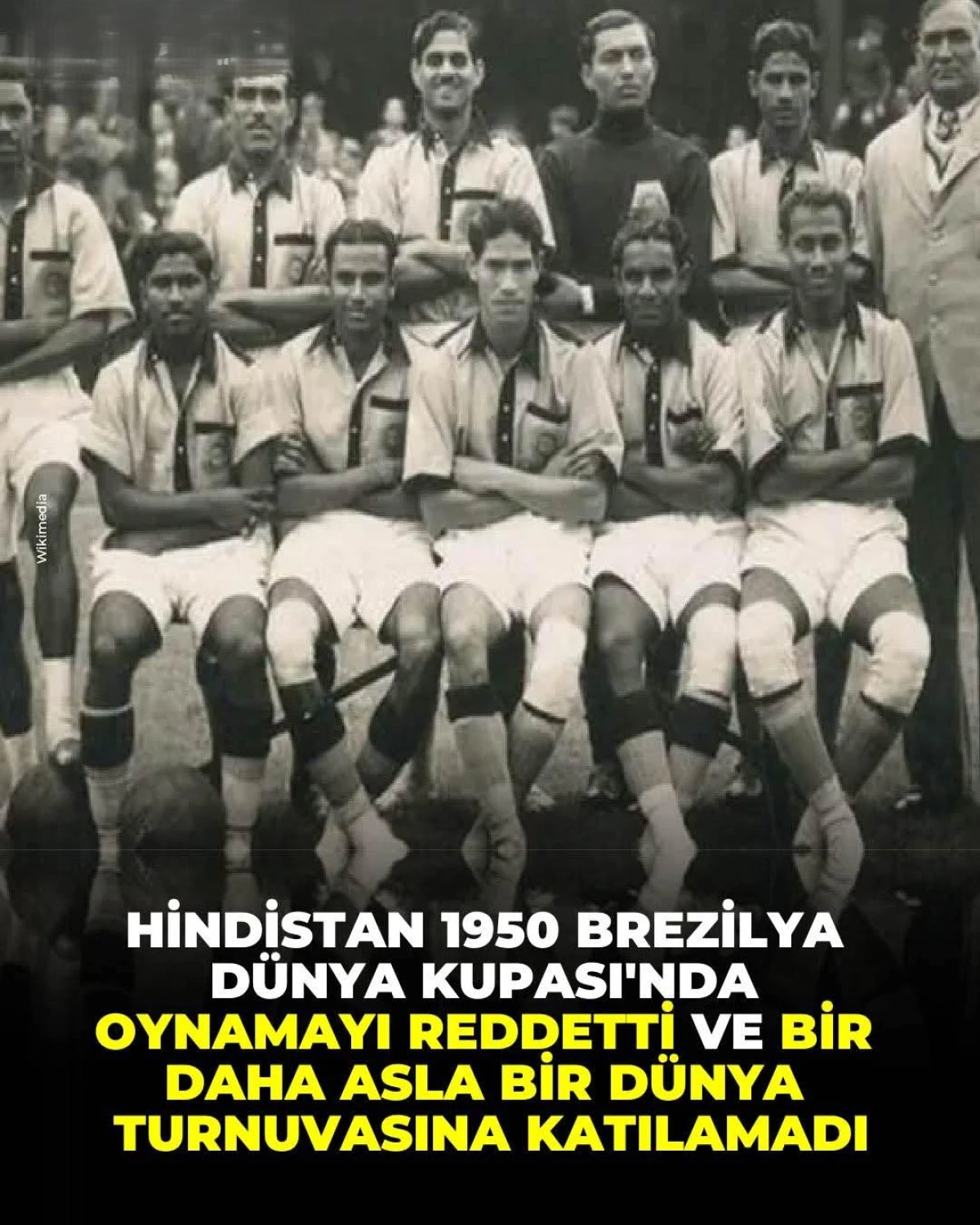 HİNDİSTAN FUTBOL TAKIMI,1950 D&Uuml;NYA KUPASI