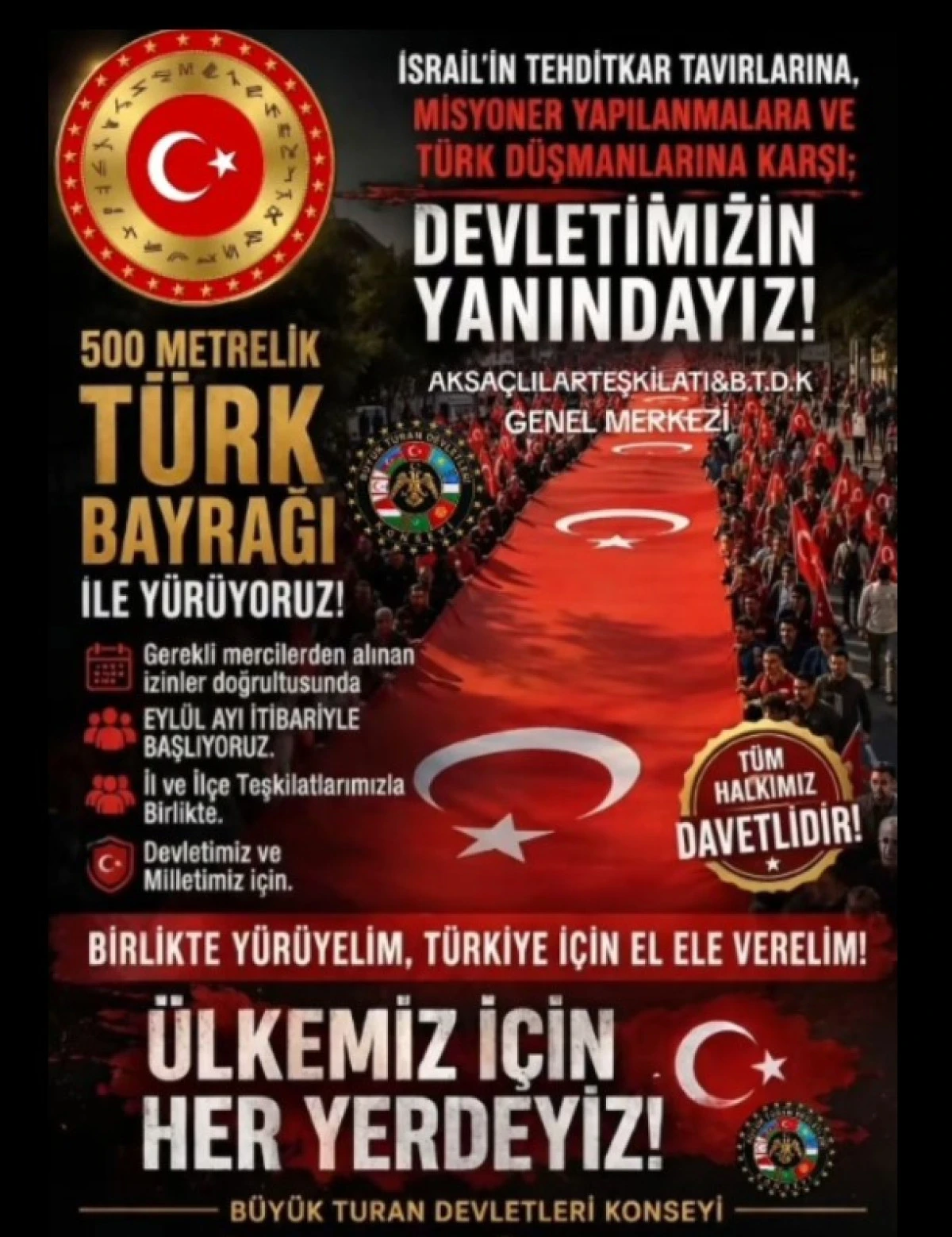 Sakarya 500 metrelik T&uuml;rk Bayrağı altında buluşacak
