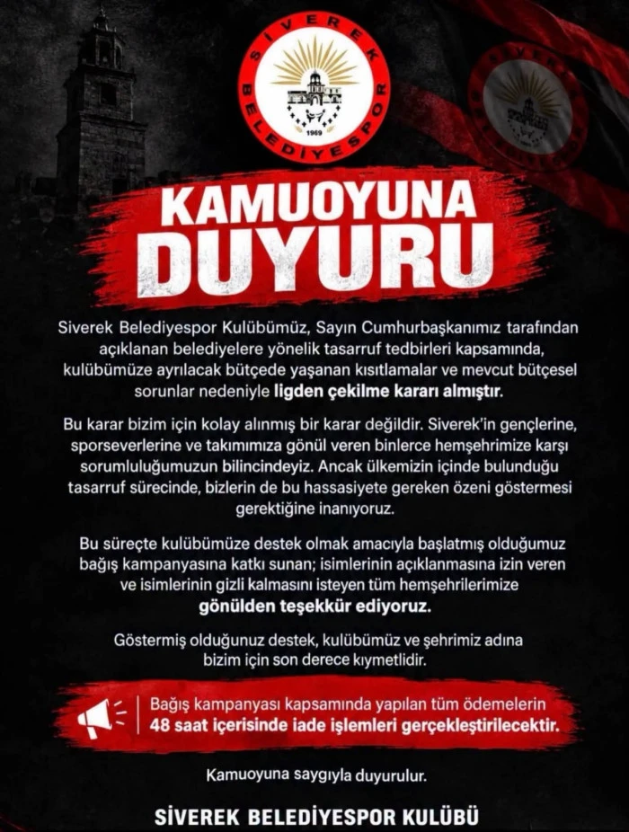 SİVEREK BELEDİYESPOR YOK OLUYOR